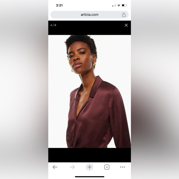 Wilfred tie-front satin blouse in US XS - Picture 6 of 15